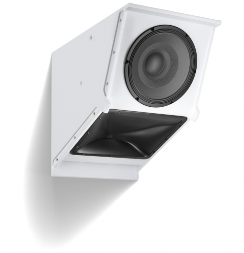 12" 2-WAY SPEAKER, VARIABLE INTENSITY(VI) ASYMMETRICAL HORN FOR RECTANGLE COVERAGE, INDOOR, WHITE